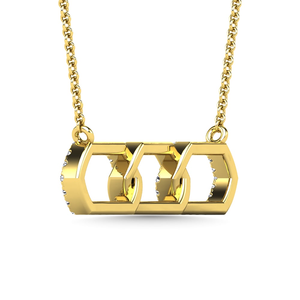 10K Yellow Gold Diamond 1/6 Ct.Tw. Fashion Necklace