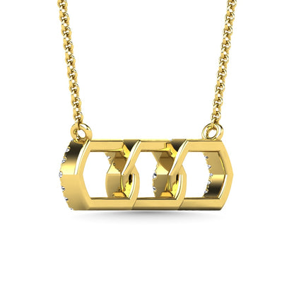 10K Yellow Gold Diamond 1/6 Ct.Tw. Fashion Necklace