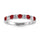 14K White Gold Machine Set Alternate Ruby and Diamond 7/8 Ct.Tw. Band
