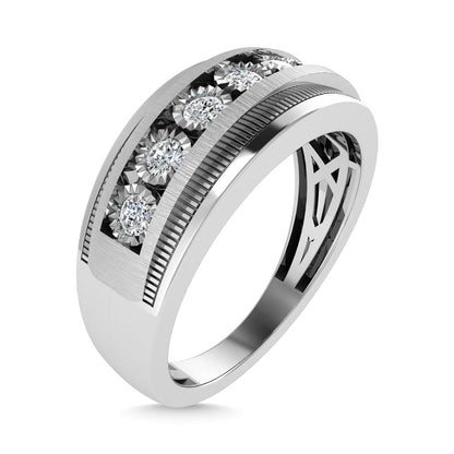 Diamond 1/4 Ct.Tw. Channel Set Men?s Band in 10K White Gold