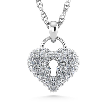 10K White Gold Diamond 1 Ct.Tw. Heart Pendant