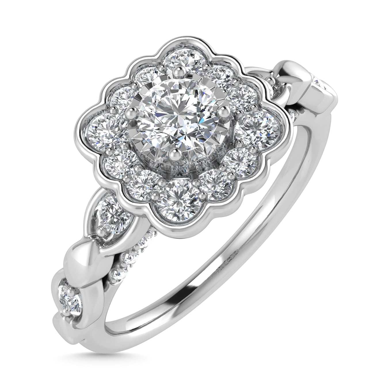 Diamond 5/8 Ct.Tw. Engagement Ring in 14K White Gold