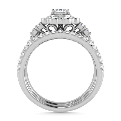 10K White Gold Diamond 1 Ct.Tw. Pear Shape Bridal Ring