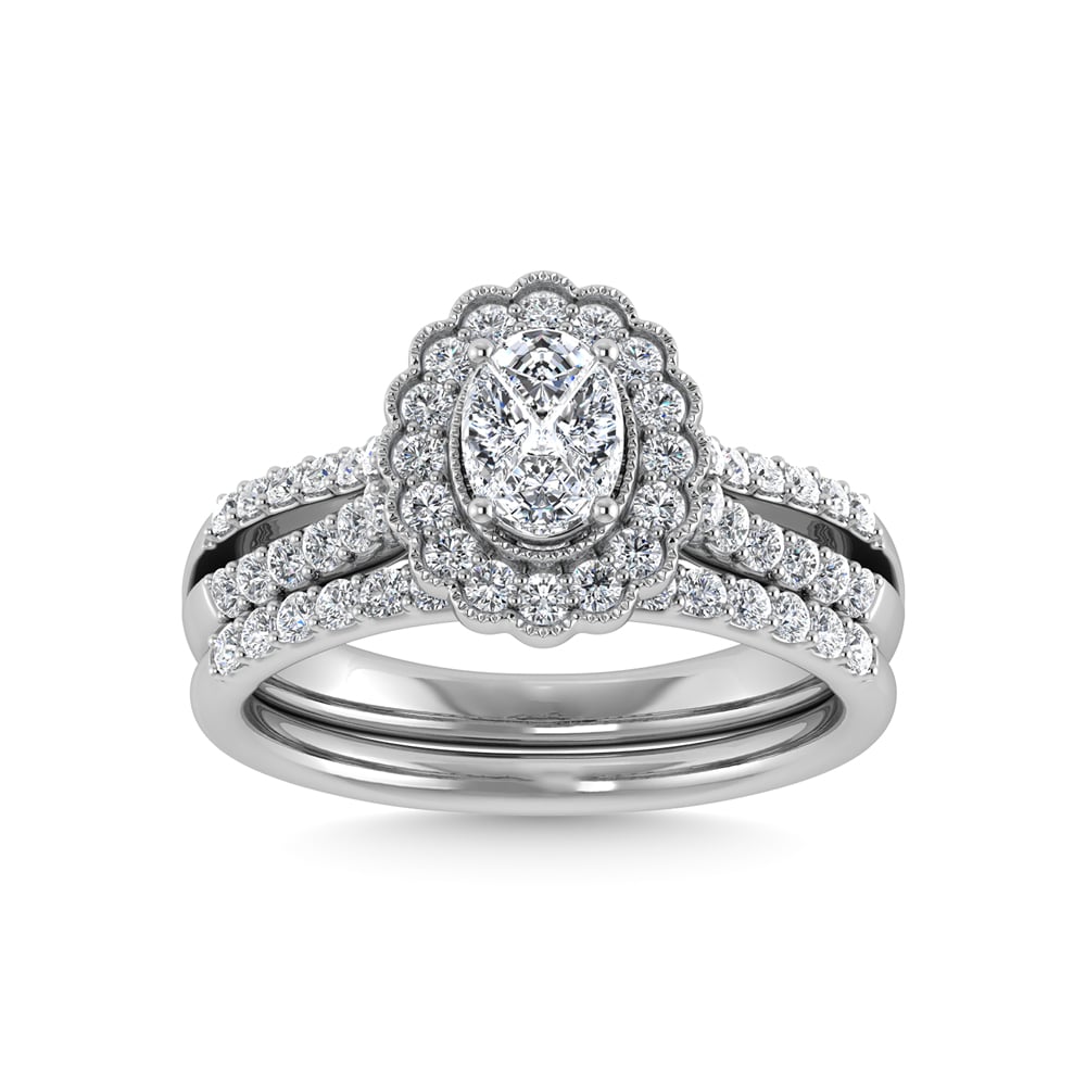 14K White Gold Diamond 1 Ct.Tw. Bridal Ring