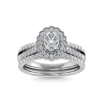 14K White Gold Diamond 1 Ct.Tw. Bridal Ring