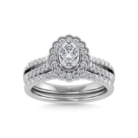 14K White Gold Diamond 1 Ct.Tw. Bridal Ring
