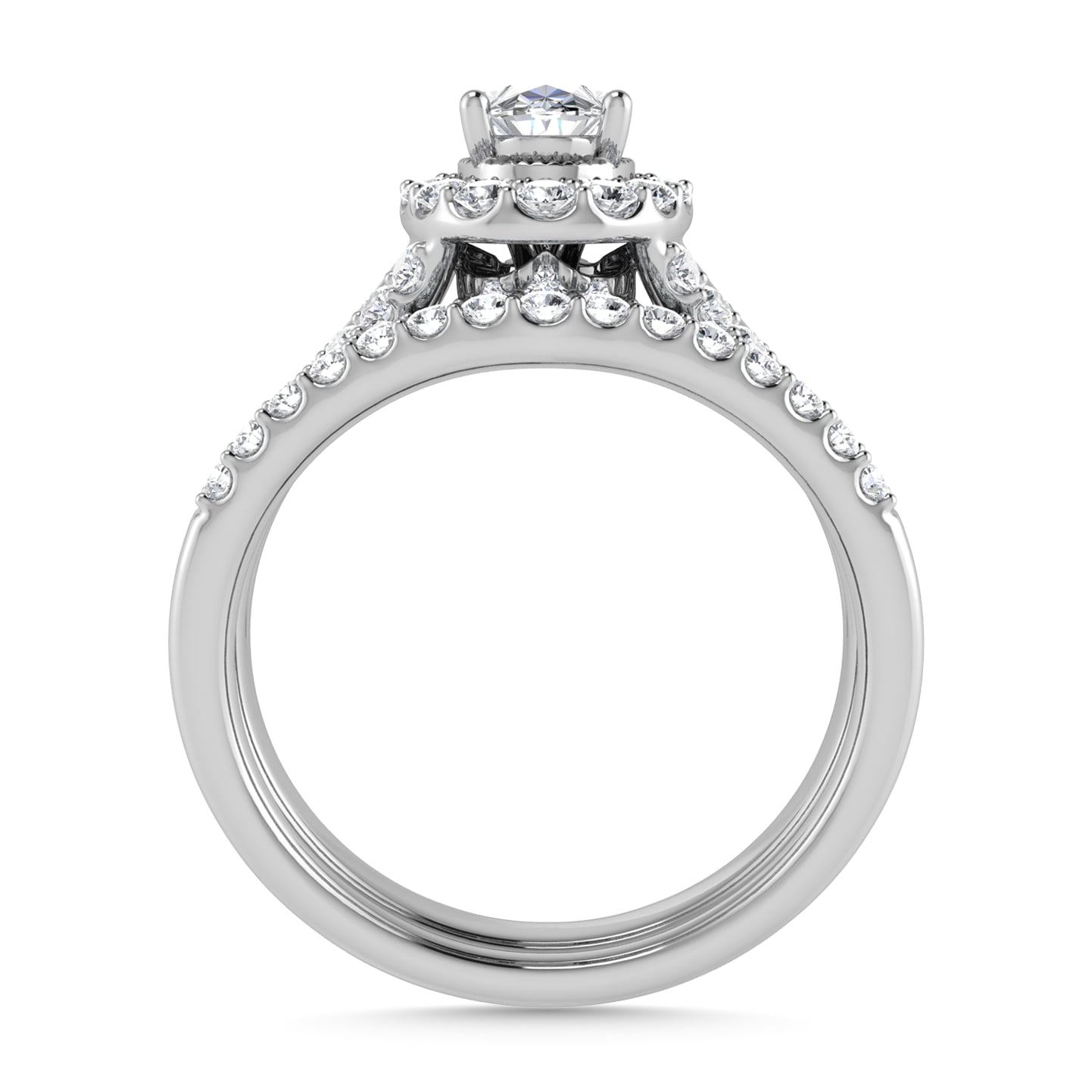 10K White Gold Diamond 1 Ct.Tw. Oval Shape Bridal Ring