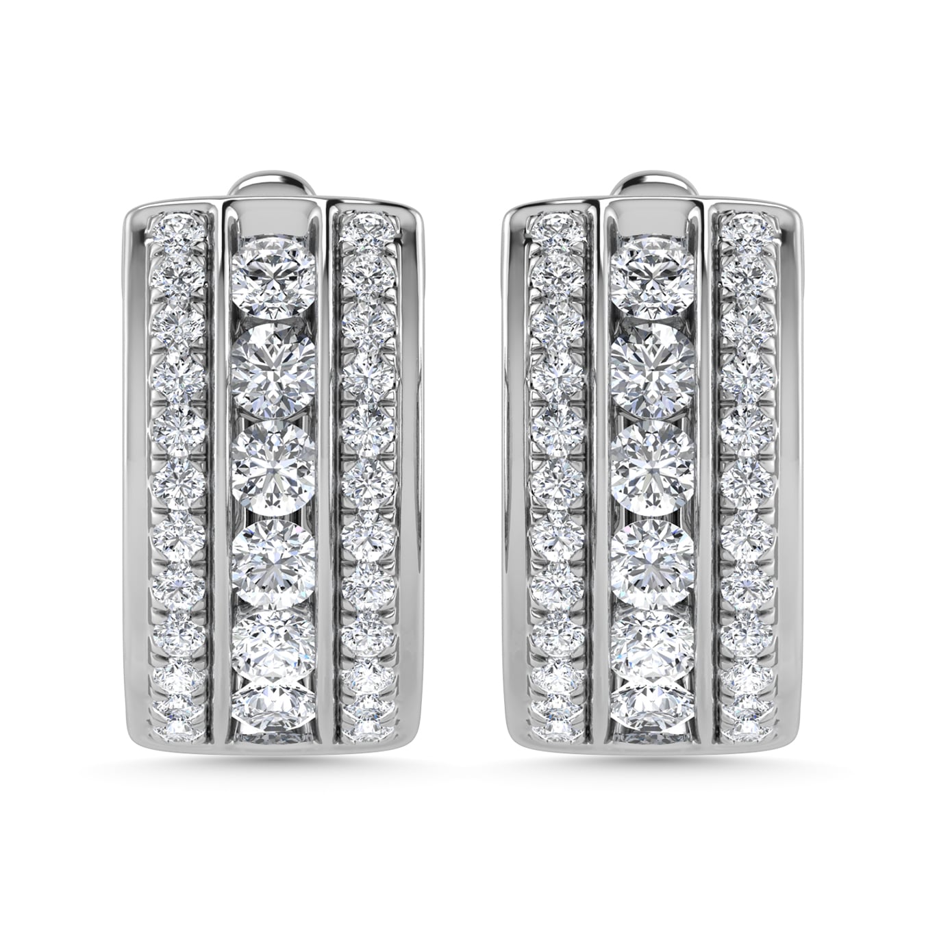 Diamond 1 1/2 Ct.Tw. Hoop Earrings in 14K White Gold