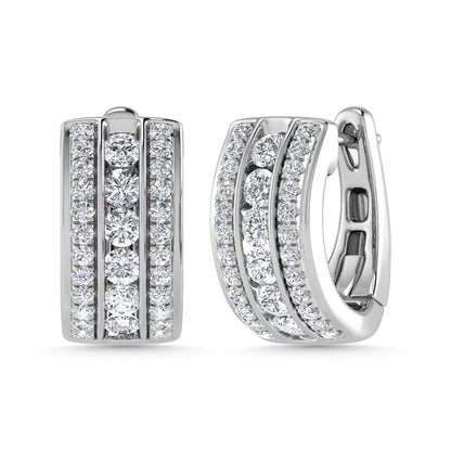 Diamond 2 Ct.Tw. Hoop Earrings in 14K White Gold