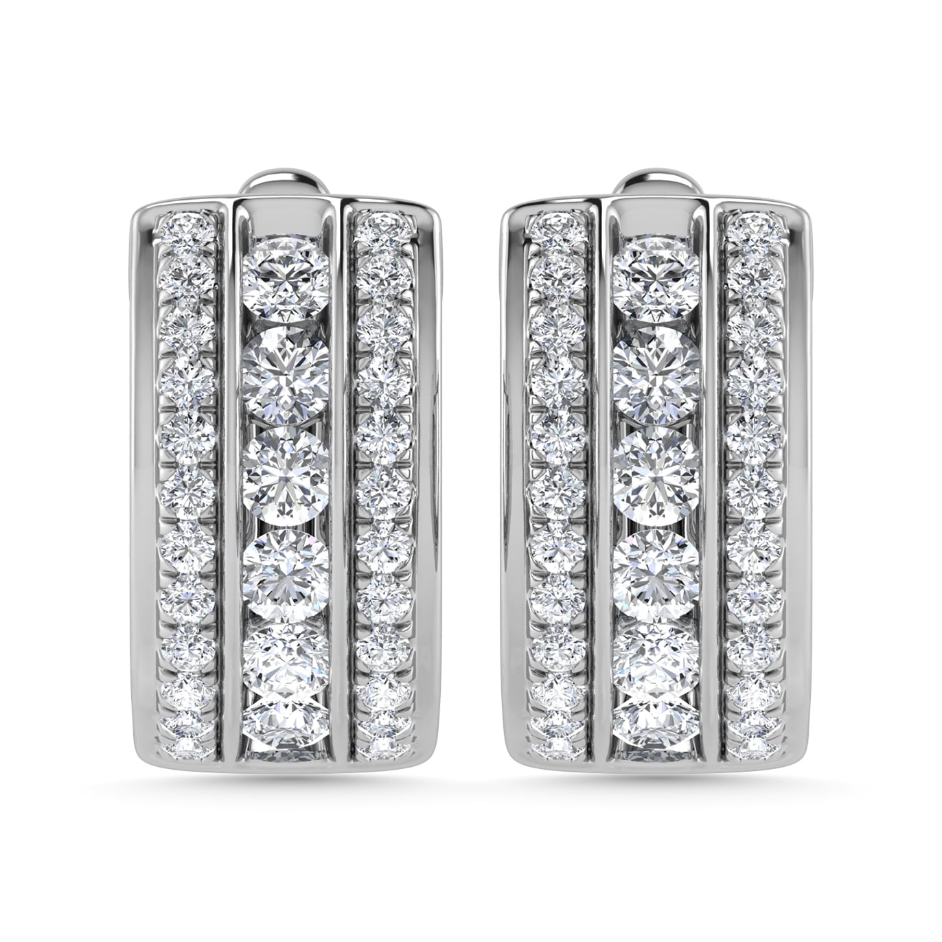 Diamond 2 Ct.Tw. Hoop Earrings in 14K White Gold