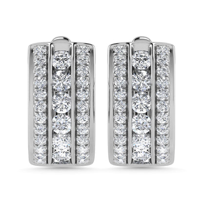 Diamond 2 Ct.Tw. Hoop Earrings in 14K White Gold