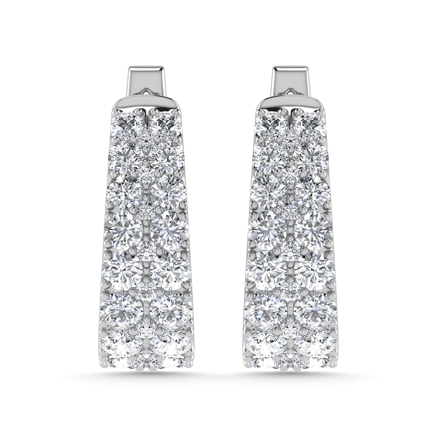 Diamond 1 Ct.Tw. Hoop Earrings in 14K White Gold
