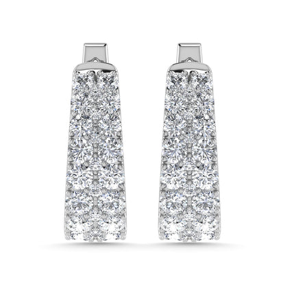 Diamond 1 Ct.Tw. Hoop Earrings in 14K White Gold