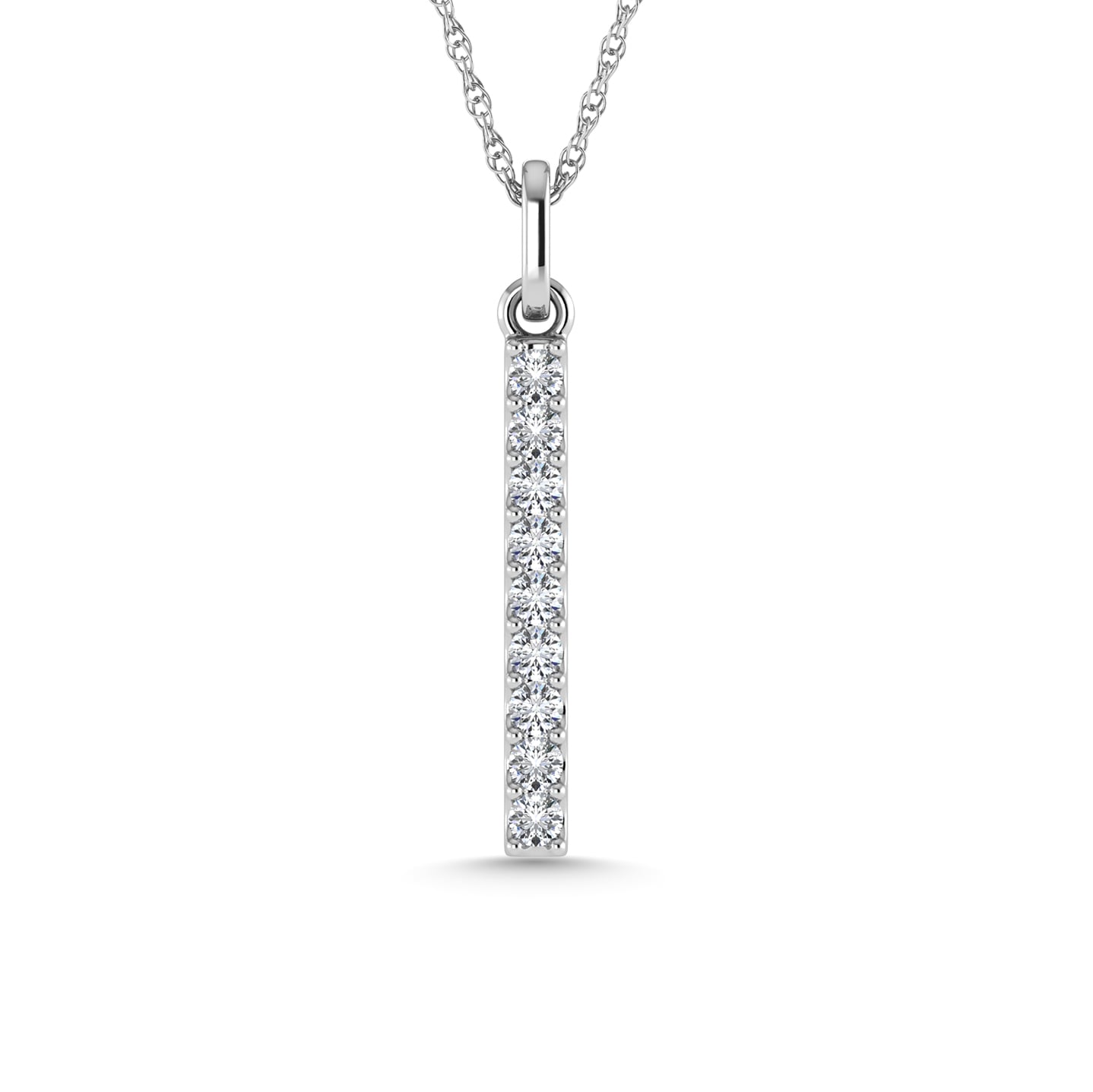 Diamond 1/5 Ct.Tw. Bar Pendant in 10K White Gold