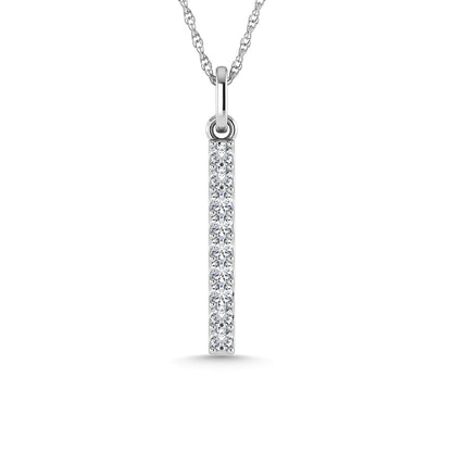 Diamond 1/5 Ct.Tw. Bar Pendant in 10K White Gold