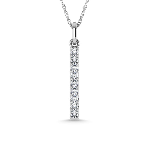 Diamond 1/5 Ct.Tw. Bar Pendant in 10K White Gold