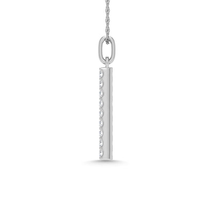 Diamond 1/5 Ct.Tw. Bar Pendant in 10K White Gold