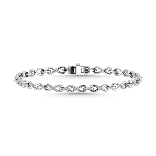 10K White Gold Diamond 1/4 Ct.Tw. Fashion Bracelet