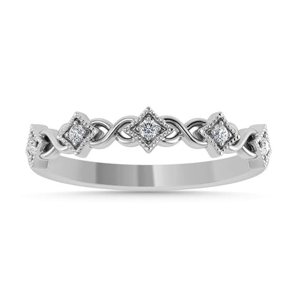 Diamond 1/10 Ct.Tw. Stack Band in 10K White Gold