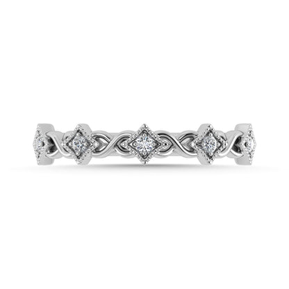 Diamond 1/10 Ct.Tw. Stack Band in 10K White Gold