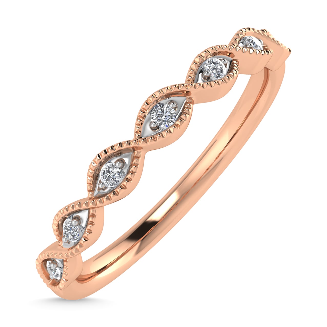 Diamond 1/20 Ct.Tw. Stack Band in 10K Rose Gold