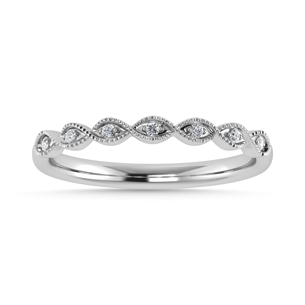 Diamond 1/20 Ct.Tw. Stack Band in 10K White Gold