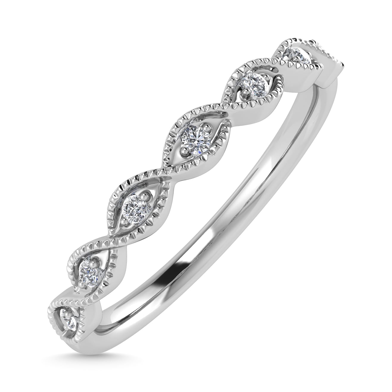 Diamond 1/20 Ct.Tw. Stack Band in 10K White Gold