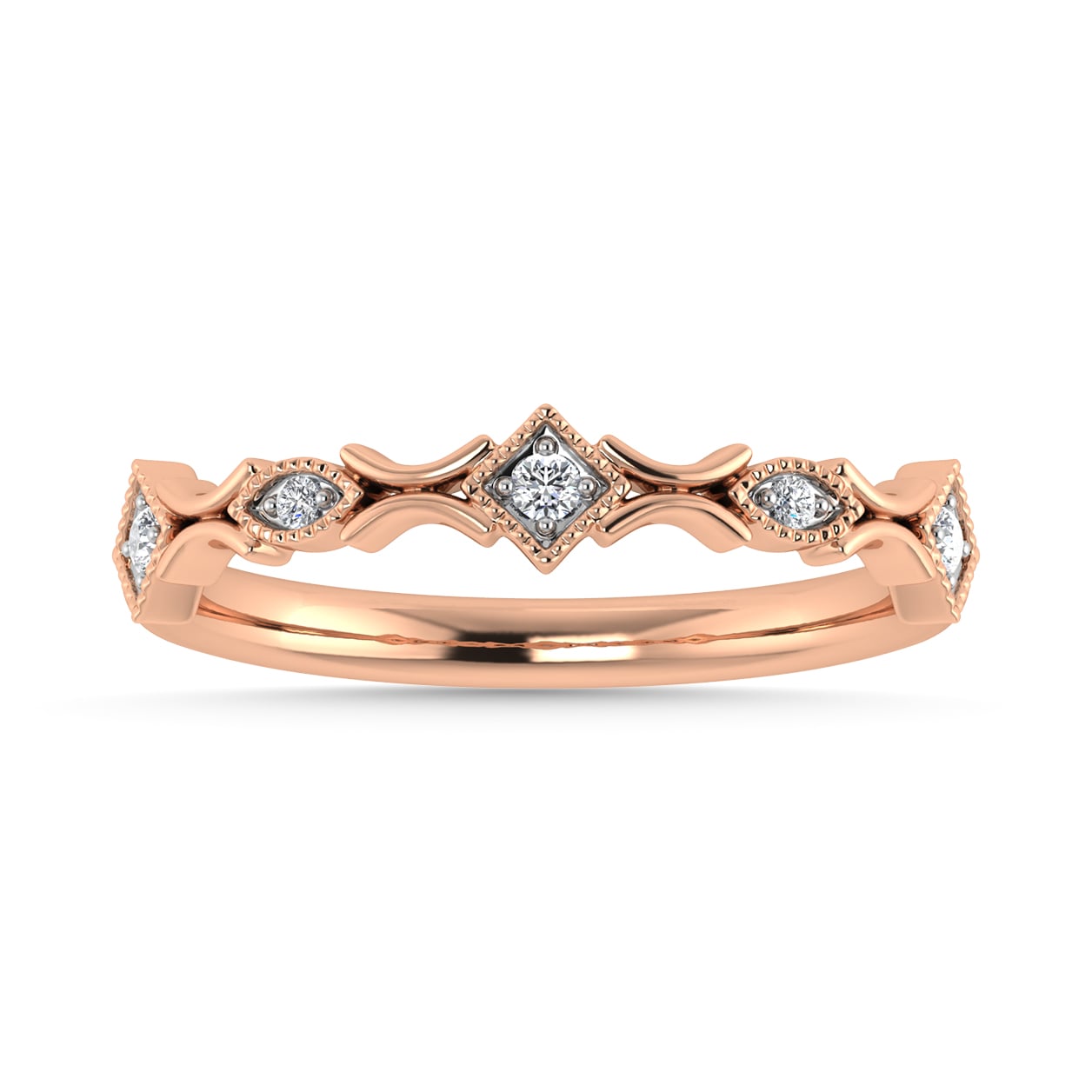 Diamond 1/20 Ct.Tw. Stack Band in 10K Rose Gold