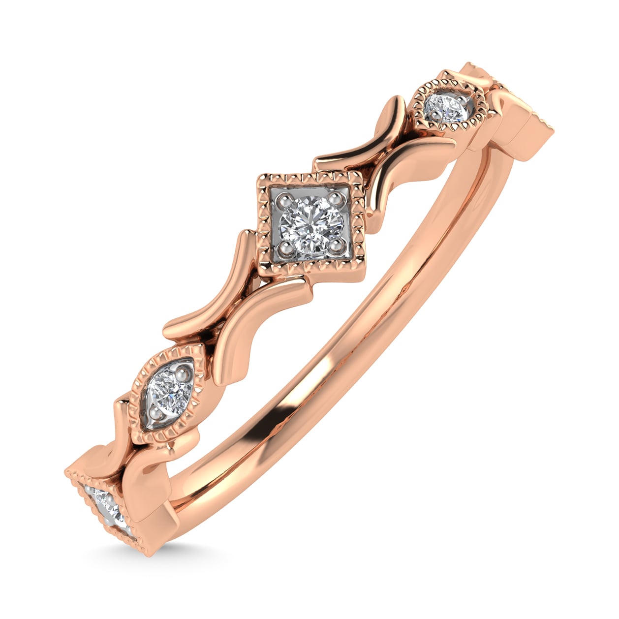 Diamond 1/20 Ct.Tw. Stack Band in 10K Rose Gold