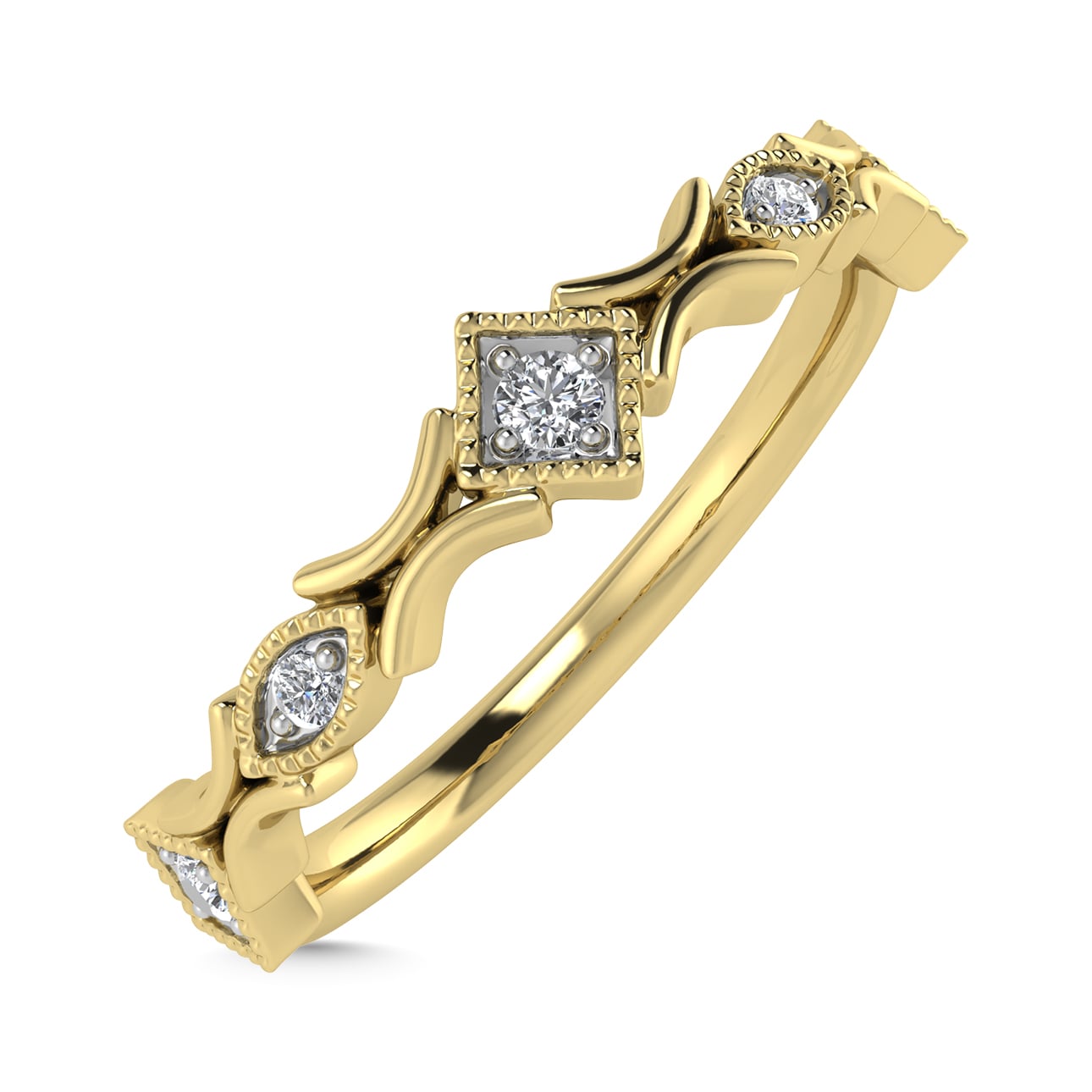 Diamond 1/20 Ct.Tw. Stack Band in 10K Yellow Gold