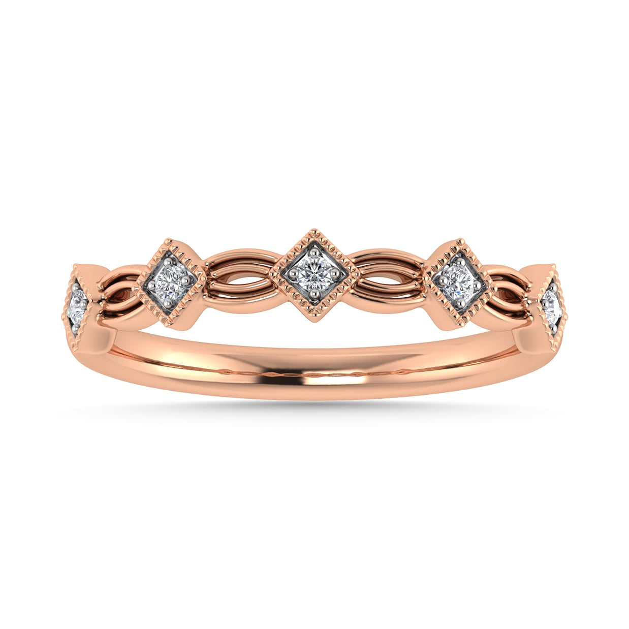 Diamond 1/20 Ct.Tw. Stack Band in 10K Rose Gold