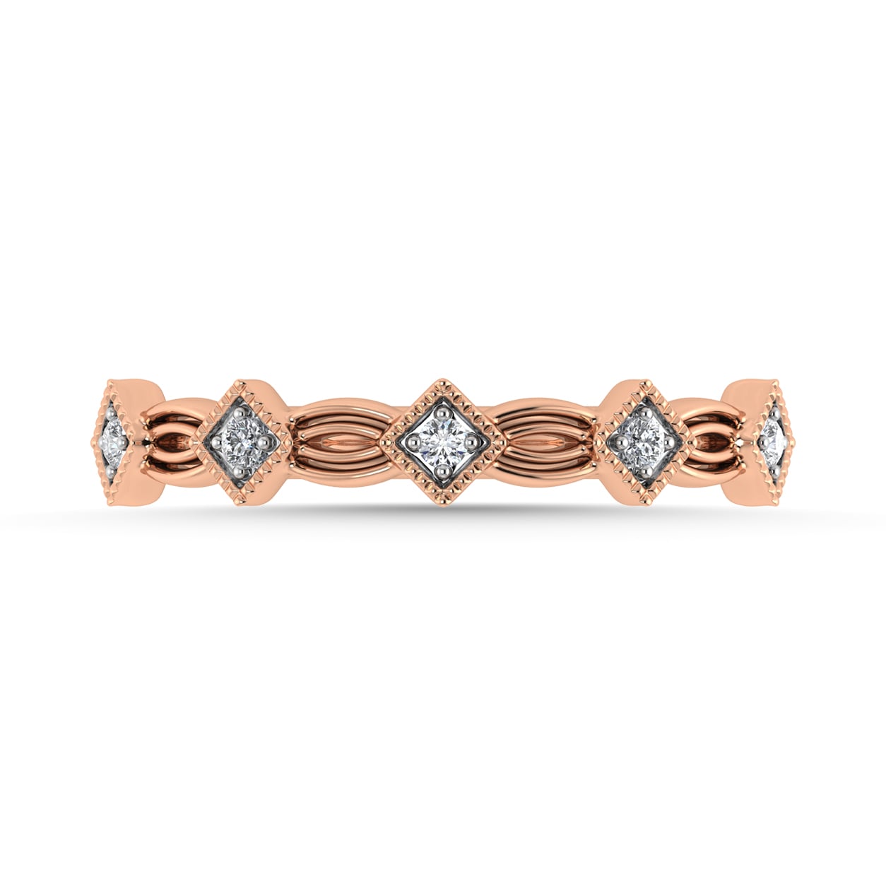 Diamond 1/20 Ct.Tw. Stack Band in 10K Rose Gold
