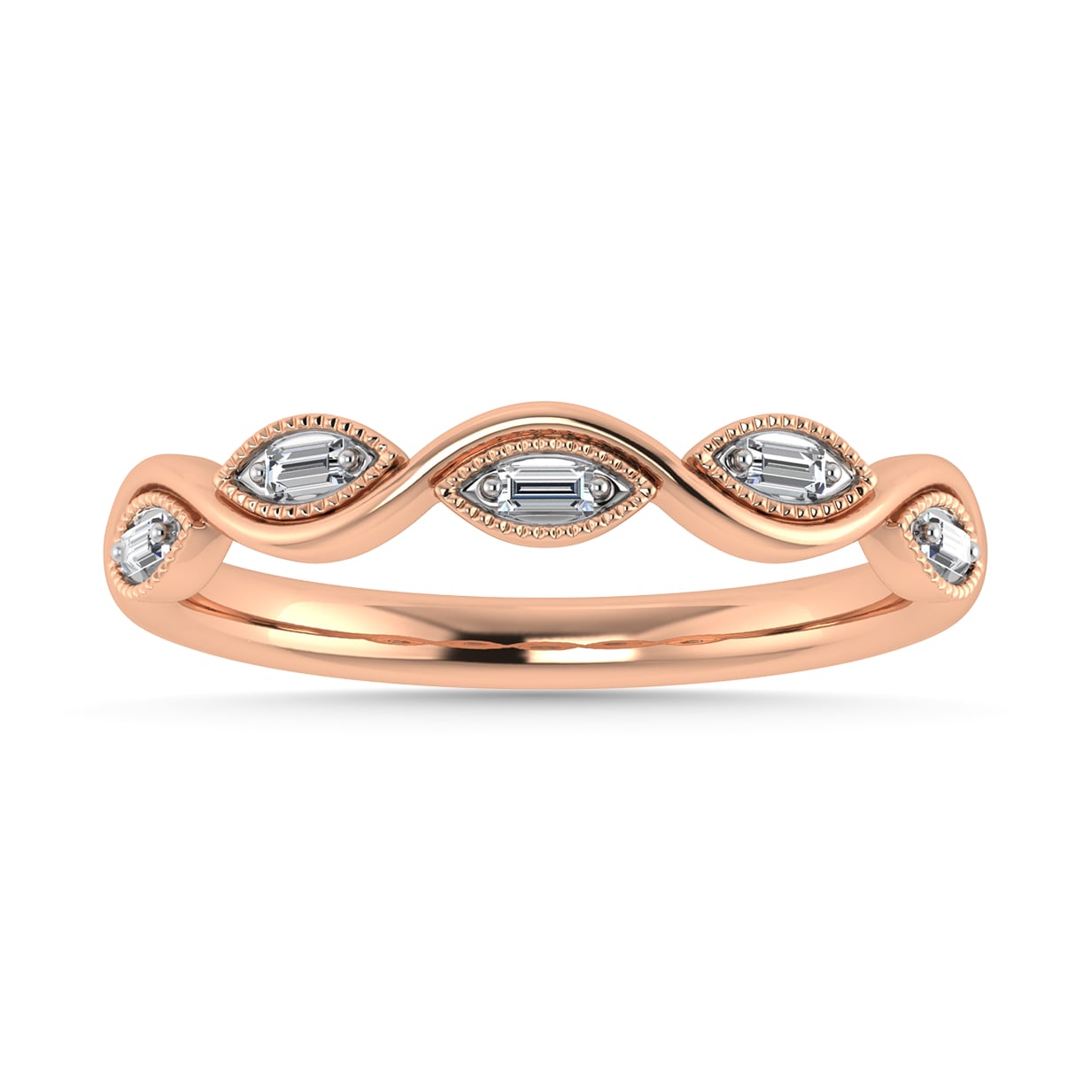 Diamond 1/20 Ct.Tw. Stack Band in 10K Rose Gold