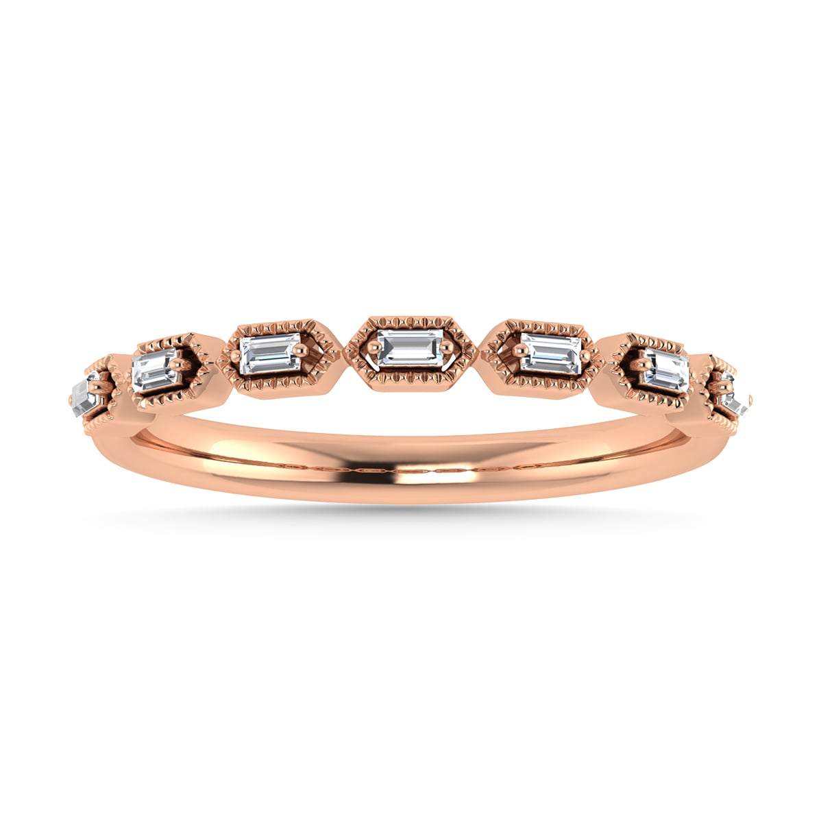 Diamond 1/10 Ct.Tw. Stack Band in 10K Rose Gold