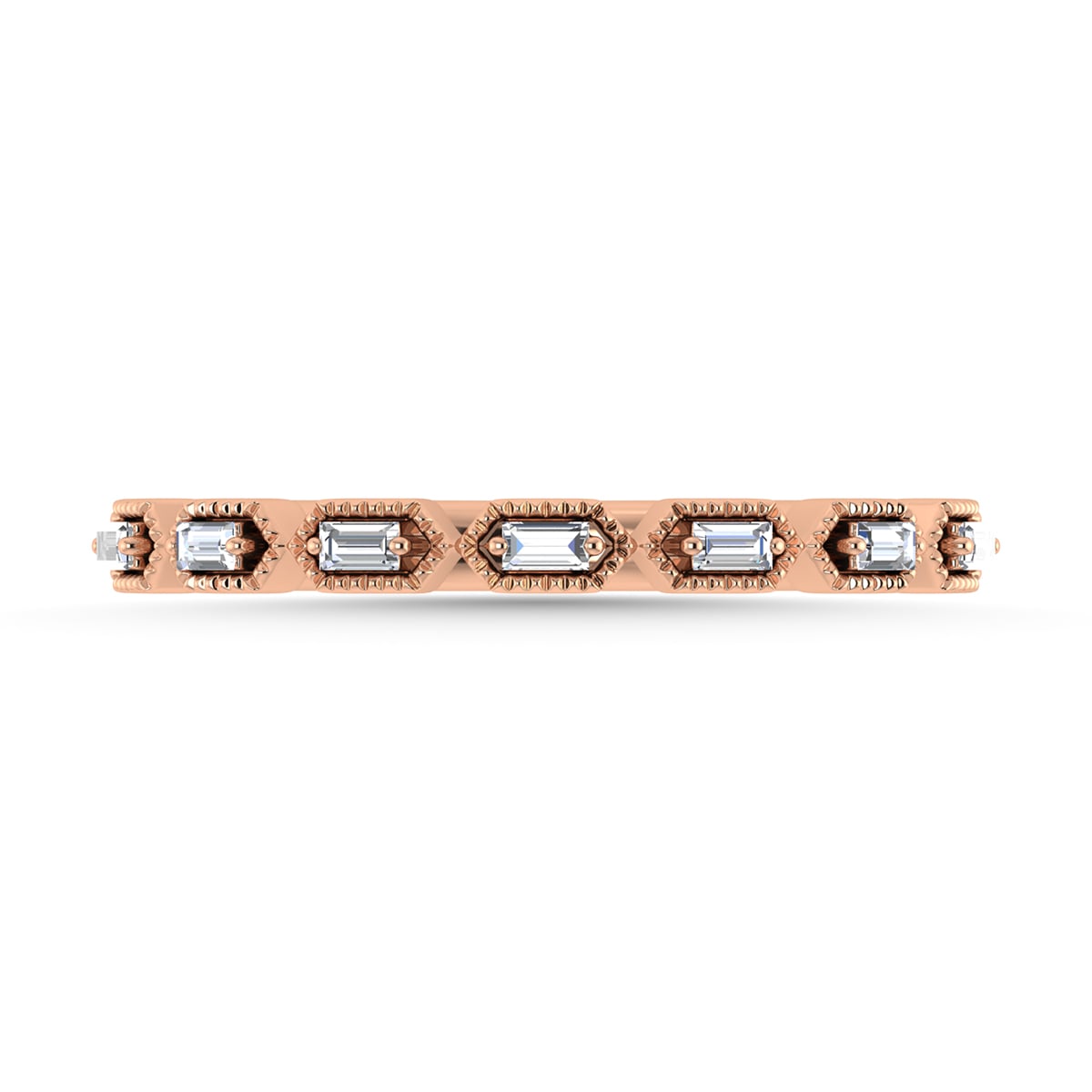 Diamond 1/10 Ct.Tw. Stack Band in 10K Rose Gold