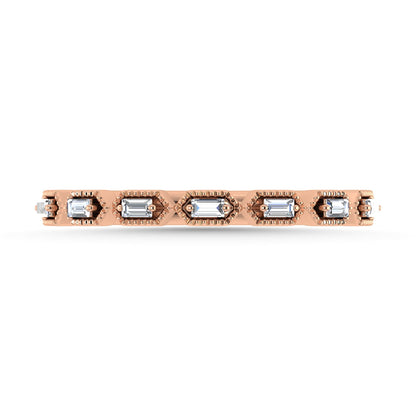 Diamond 1/10 Ct.Tw. Stack Band in 10K Rose Gold