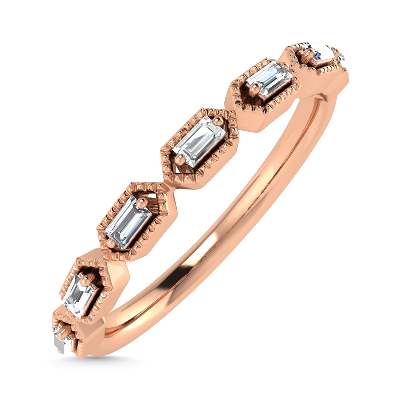 Diamond 1/10 Ct.Tw. Stack Band in 10K Rose Gold