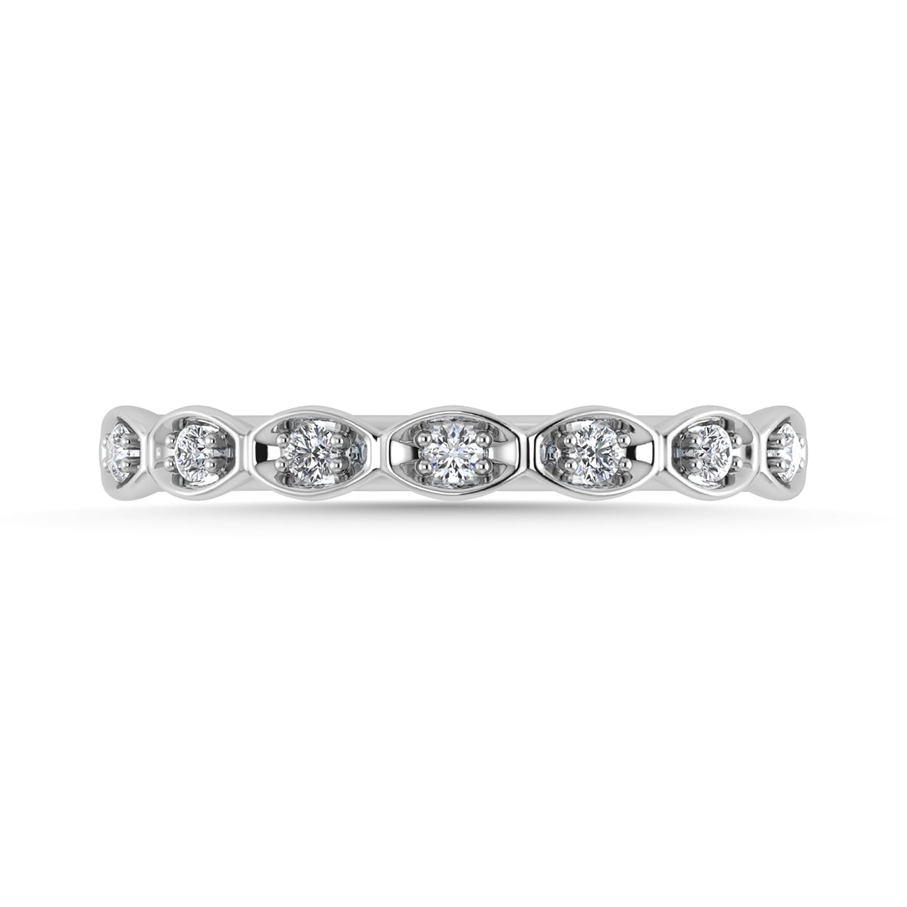 Diamond 1/10 Ct.Tw. Stack Band in 10K White Gold