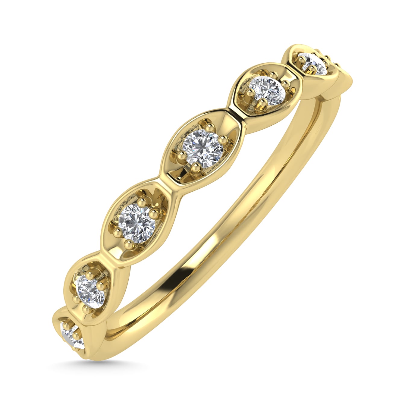 Diamond 1/10 Ct.Tw. Stack Band in 10K Yellow Gold