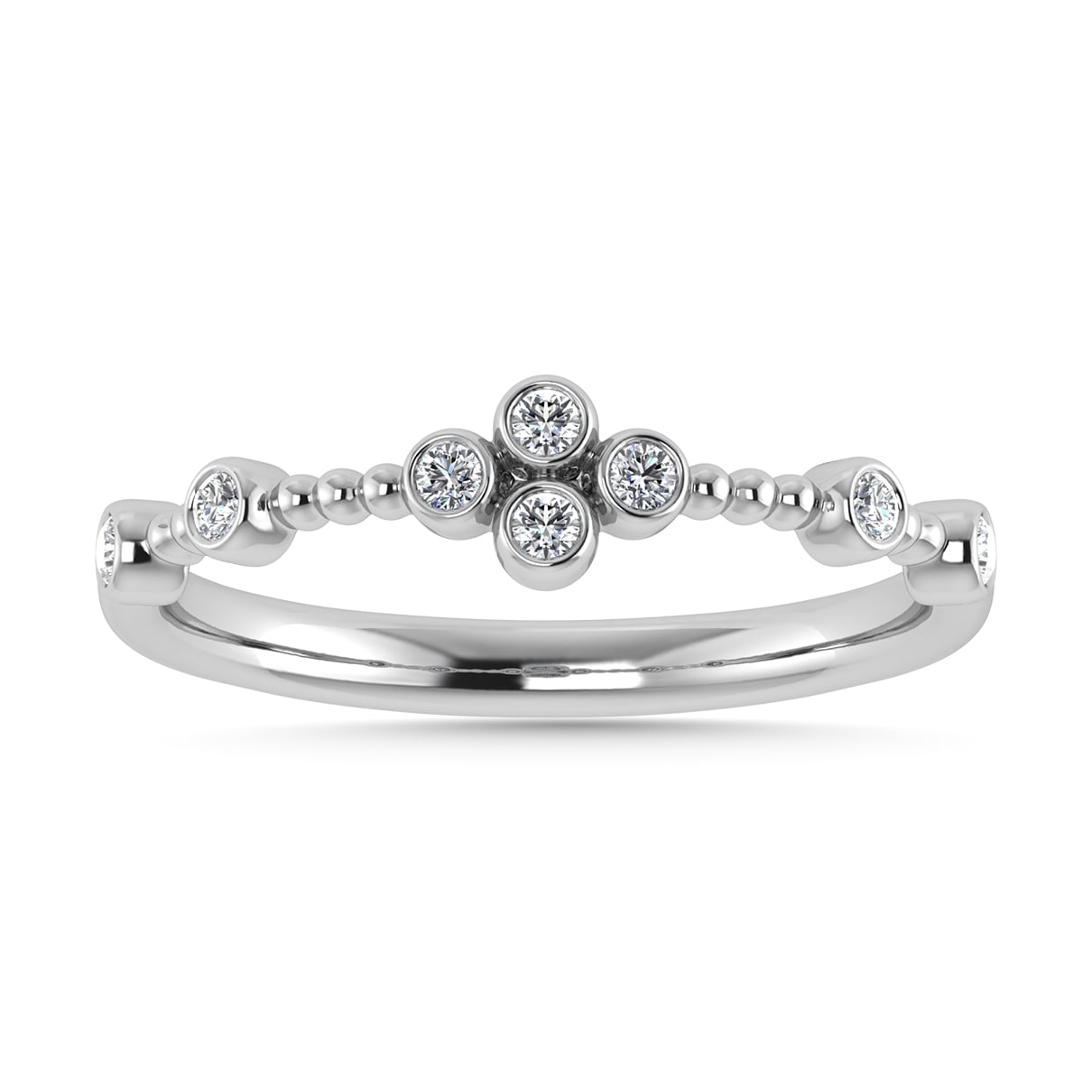 Diamond 1/10 Ct.Tw. Stack Band in 10K White Gold