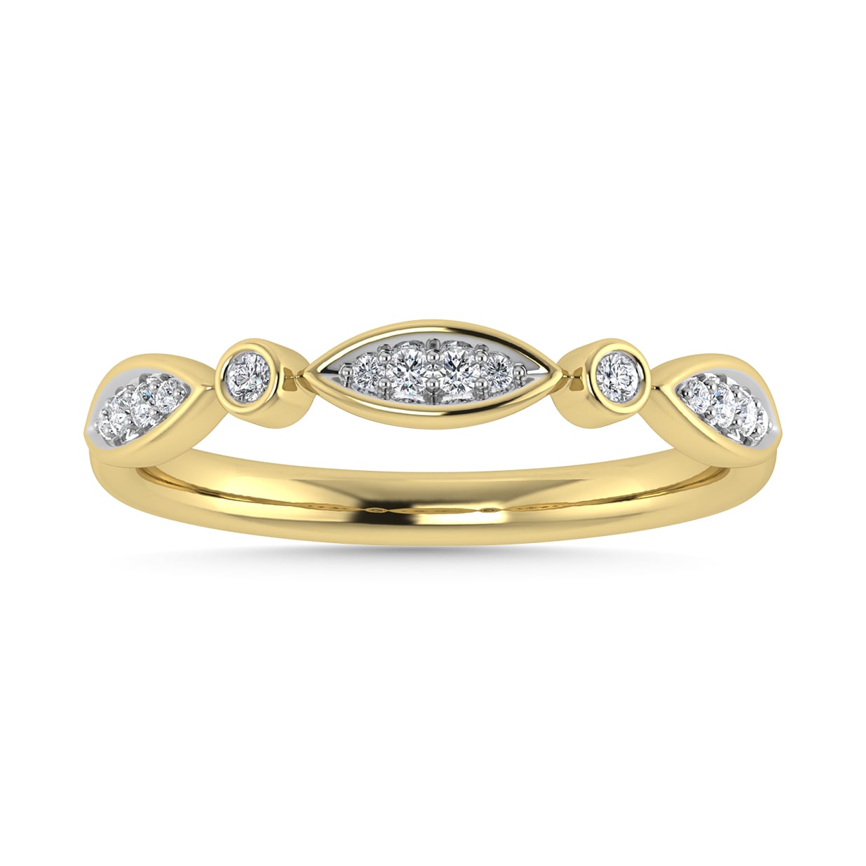 Diamond 1/8 Ct.Tw. Stack Band in 10K Yellow Gold