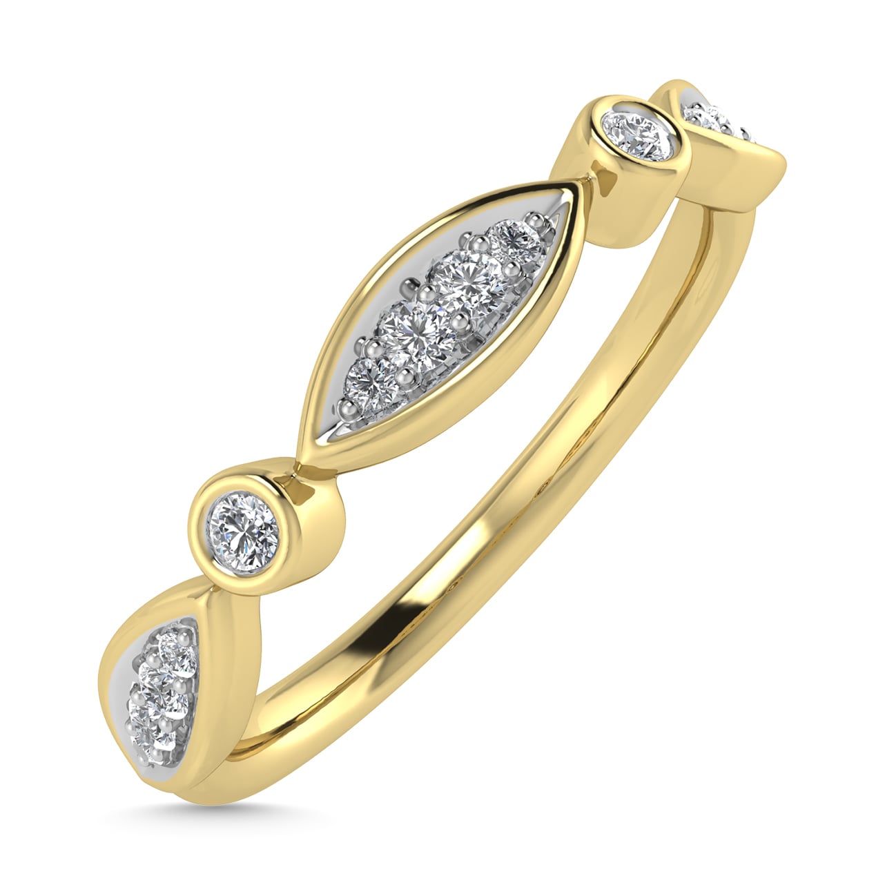 Diamond 1/8 Ct.Tw. Stack Band in 10K Yellow Gold