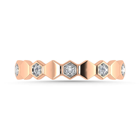Diamond 1/10 Ct.Tw. Stack Band in 10K Rose Gold