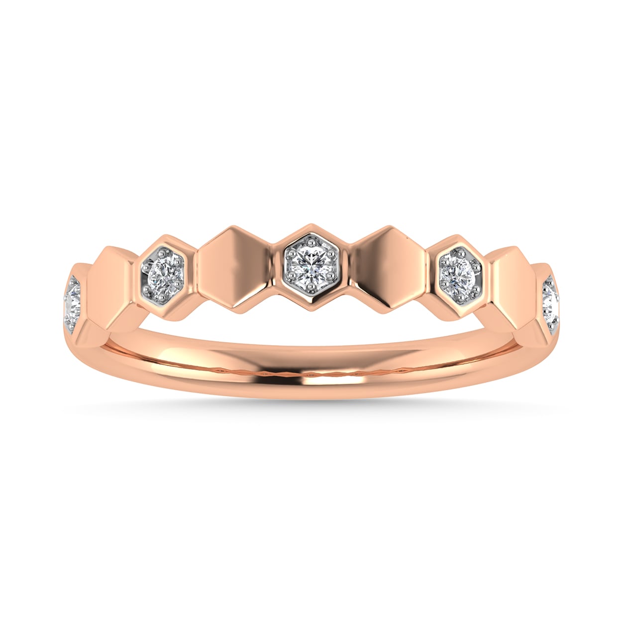 Diamond 1/10 Ct.Tw. Stack Band in 10K Rose Gold