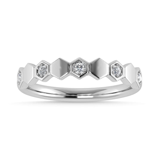 Diamond 1/10 Ct.Tw. Stack Band in 10K White Gold