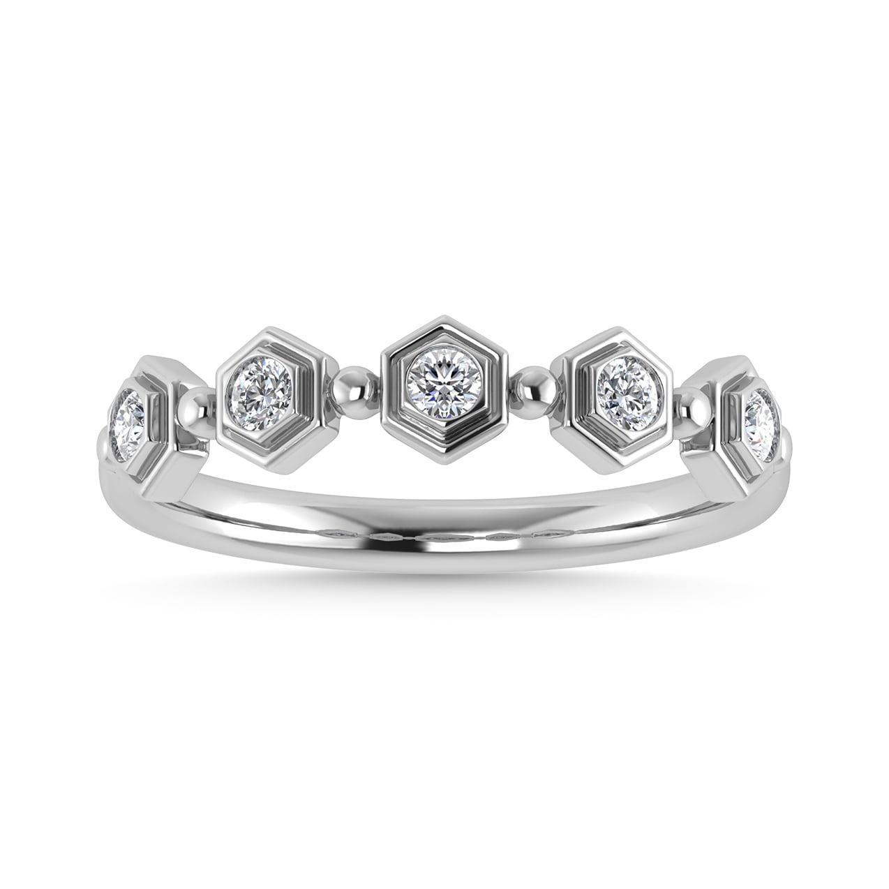 Diamond 1/8 Ct.Tw. Stack Band in 10K White Gold