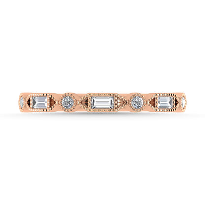 Diamond 1/6 Ct.Tw. Stack Band in 10K Rose Gold