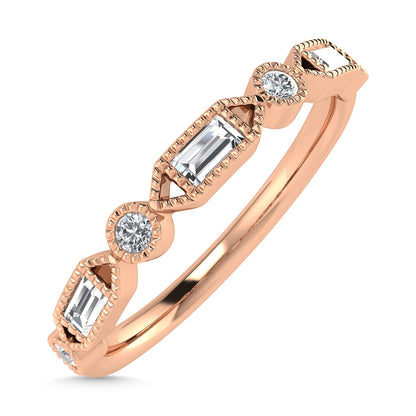 Diamond 1/6 Ct.Tw. Stack Band in 10K Rose Gold