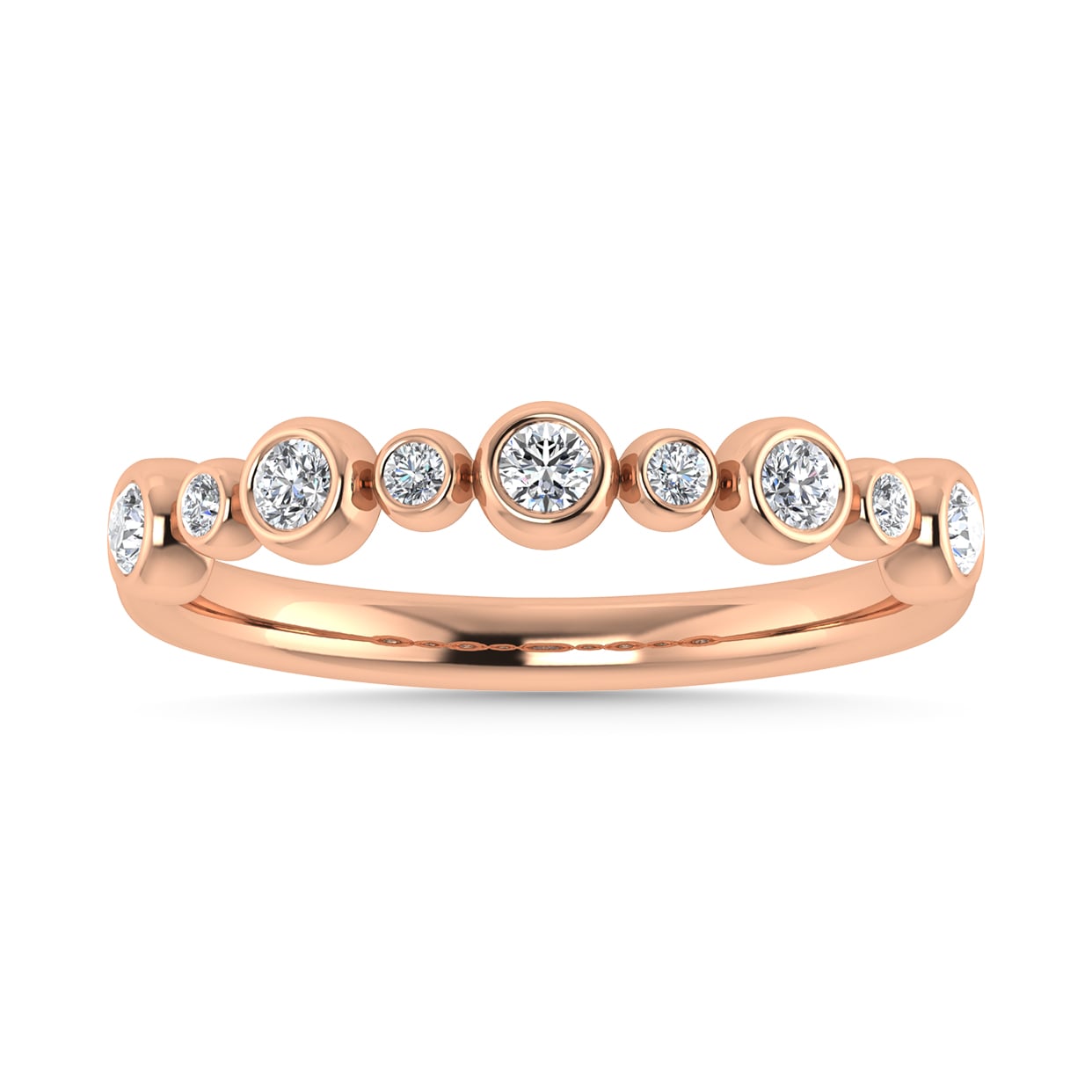 Diamond 1/5 Ct.Tw. Stack Band in 10K Rose Gold