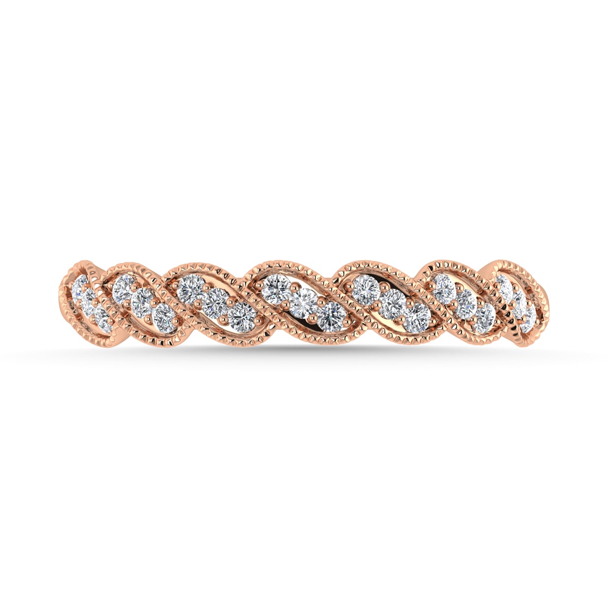Diamond 1/6 Ct.Tw. Stack Band in 10K Rose Gold
